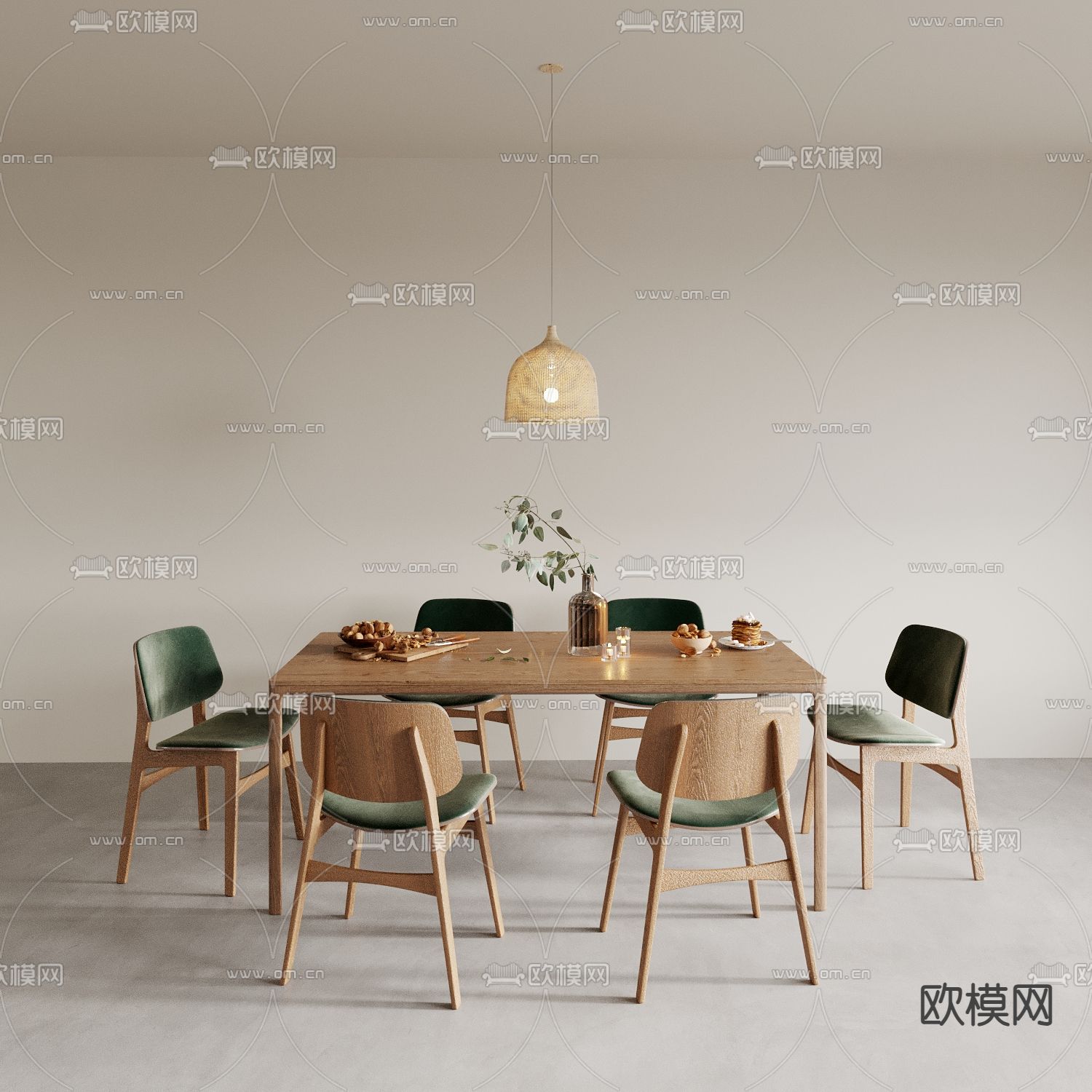 现代餐桌椅3d模型下载