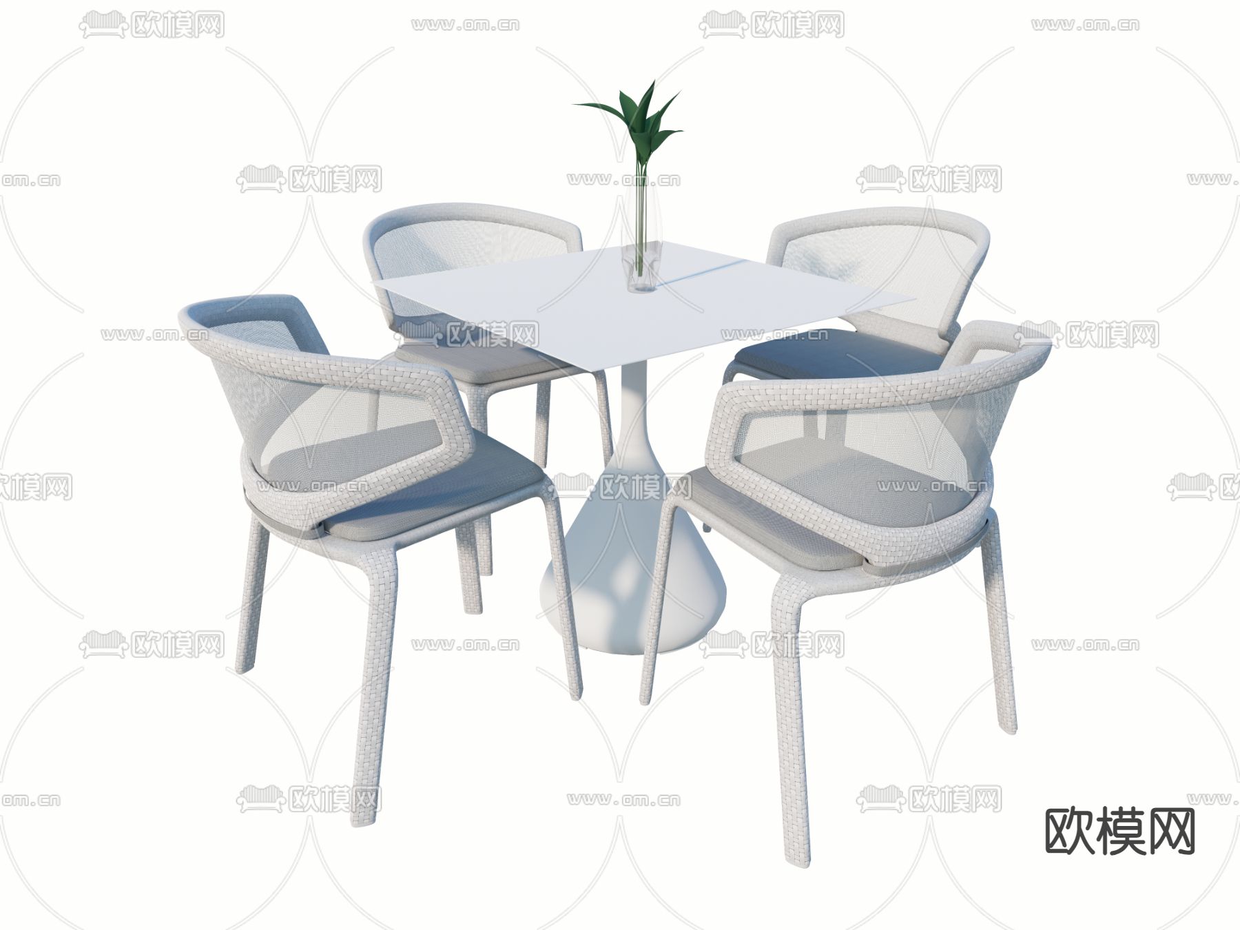 dedon 休闲桌椅 洽谈桌椅3d模型下载