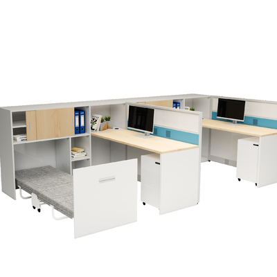  屏风卡位 员工卡位 折叠床su模型 