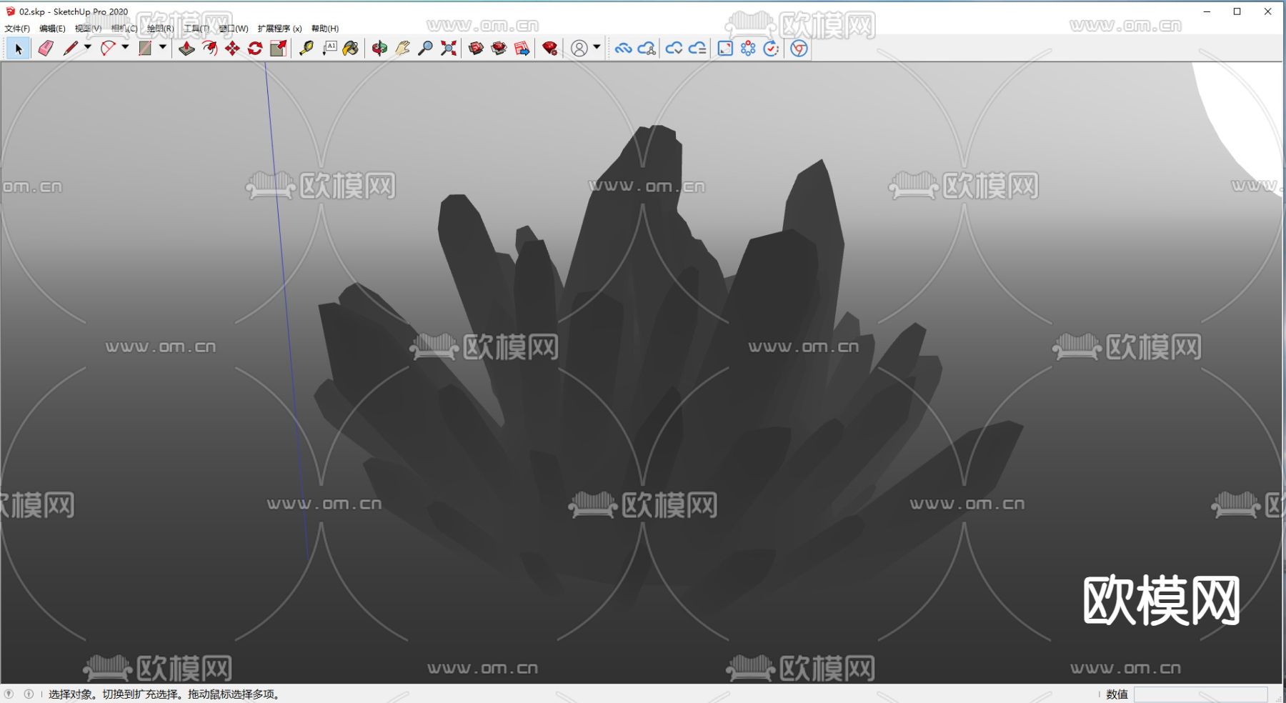 宝石 自然晶体元素 水晶su模型下载（渲染图1）