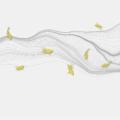  新中式抽象线条锦鲤壁纸贴图 