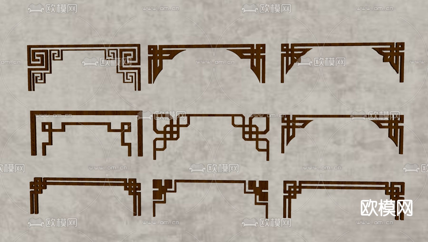 中式雕花 角花 镂空雕花su模型下载（渲染图1）