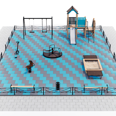  现代儿童游乐场su模型 