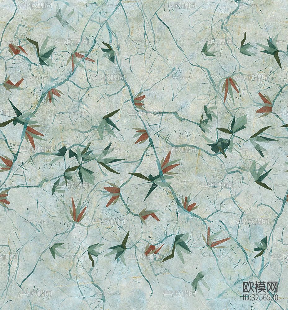 绿色壁纸贴图下载（渲染图1）