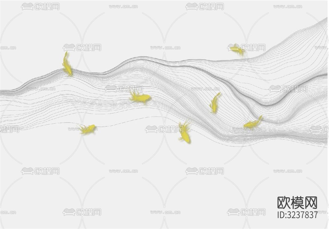 新中式抽象线条锦鲤壁纸贴图下载