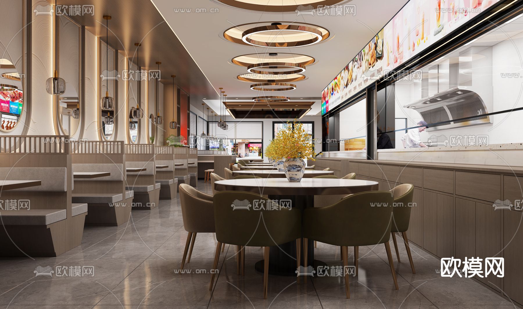 现代茶餐厅3d模型下载（渲染图2）