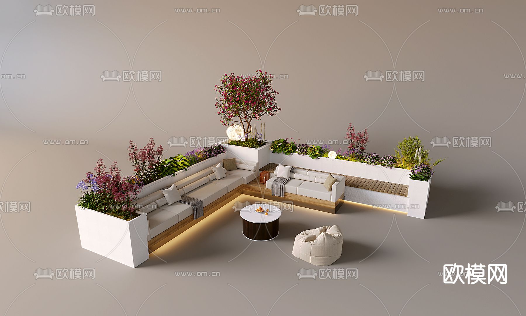 庭院座椅 庭院沙发 卡位沙发3d模型下载