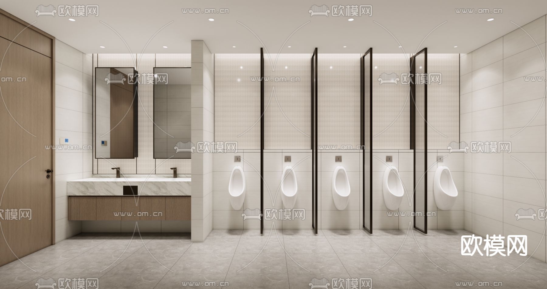 现代卫生间 公厕3d模型下载