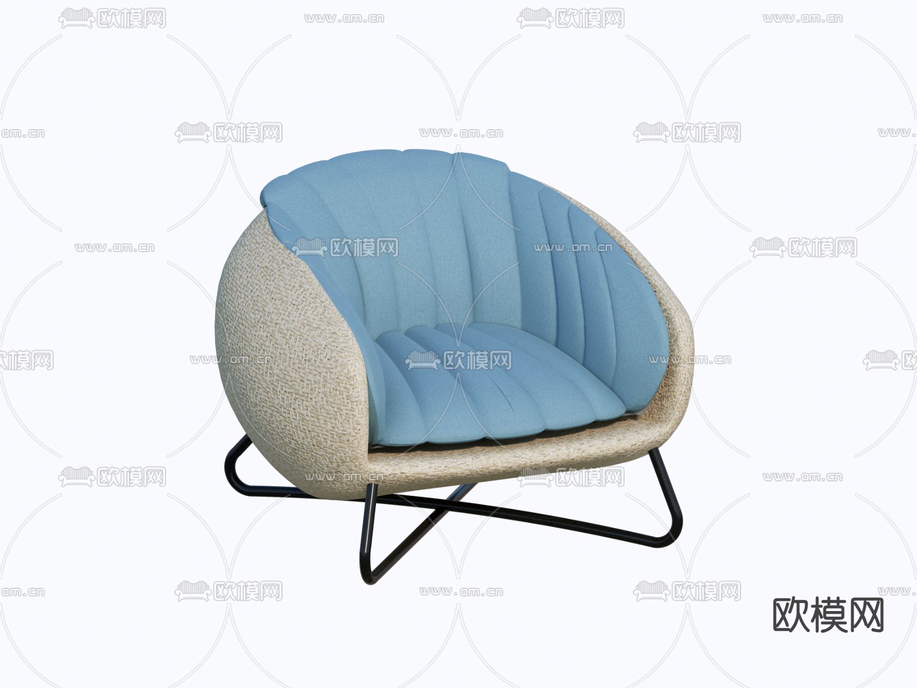 美式沙发 户外沙发 单人沙发3d模型下载