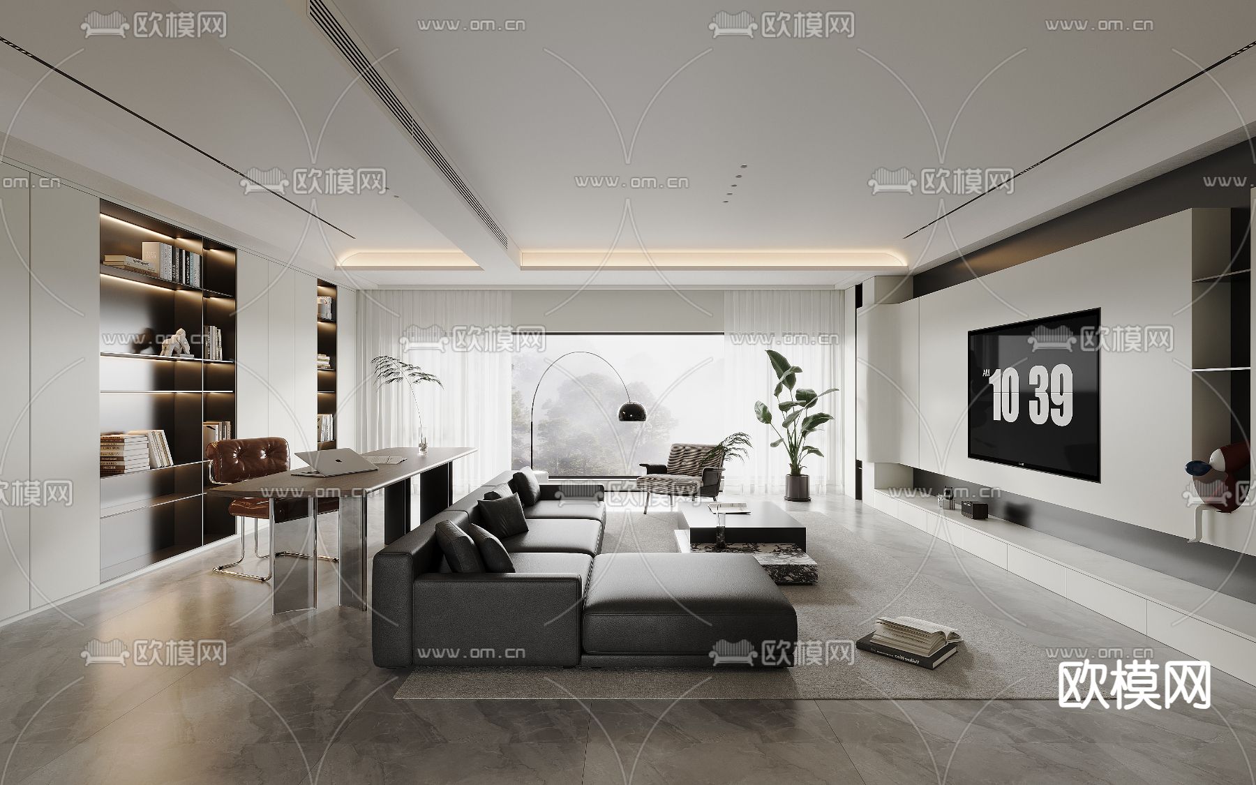 现代客餐厅3d模型下载_ID16344464_3dmax免费模型-欧模网