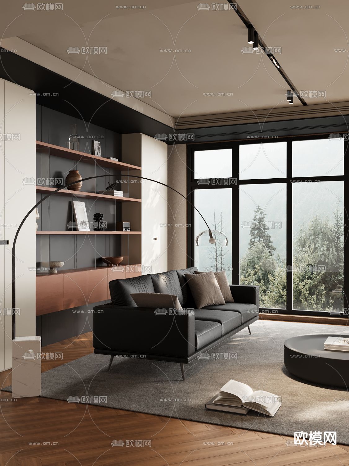 意式多人沙发su模型下载（渲染图2）