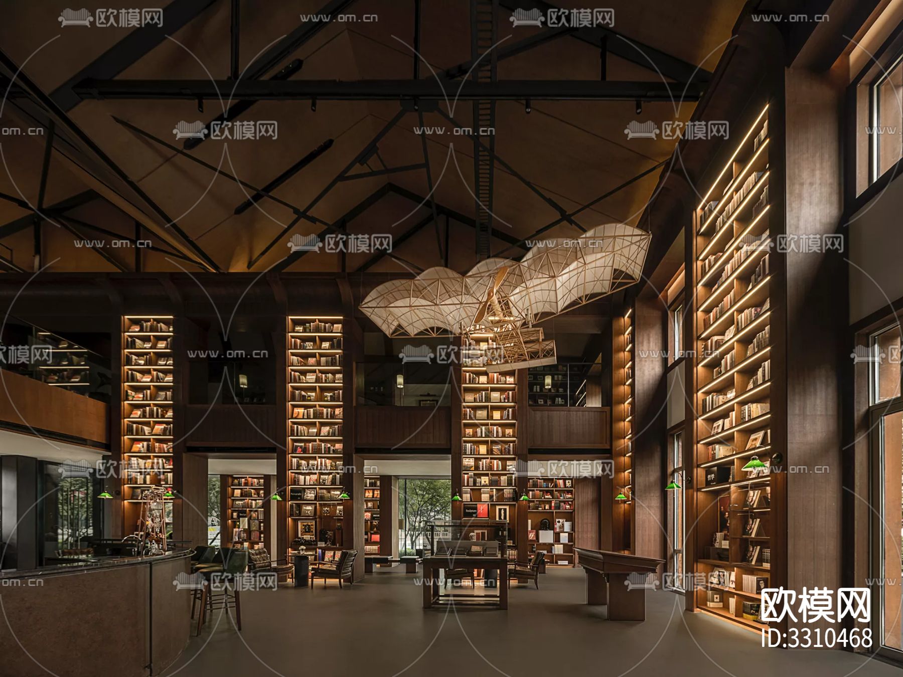 现代图书馆效果图下载（渲染图2）
