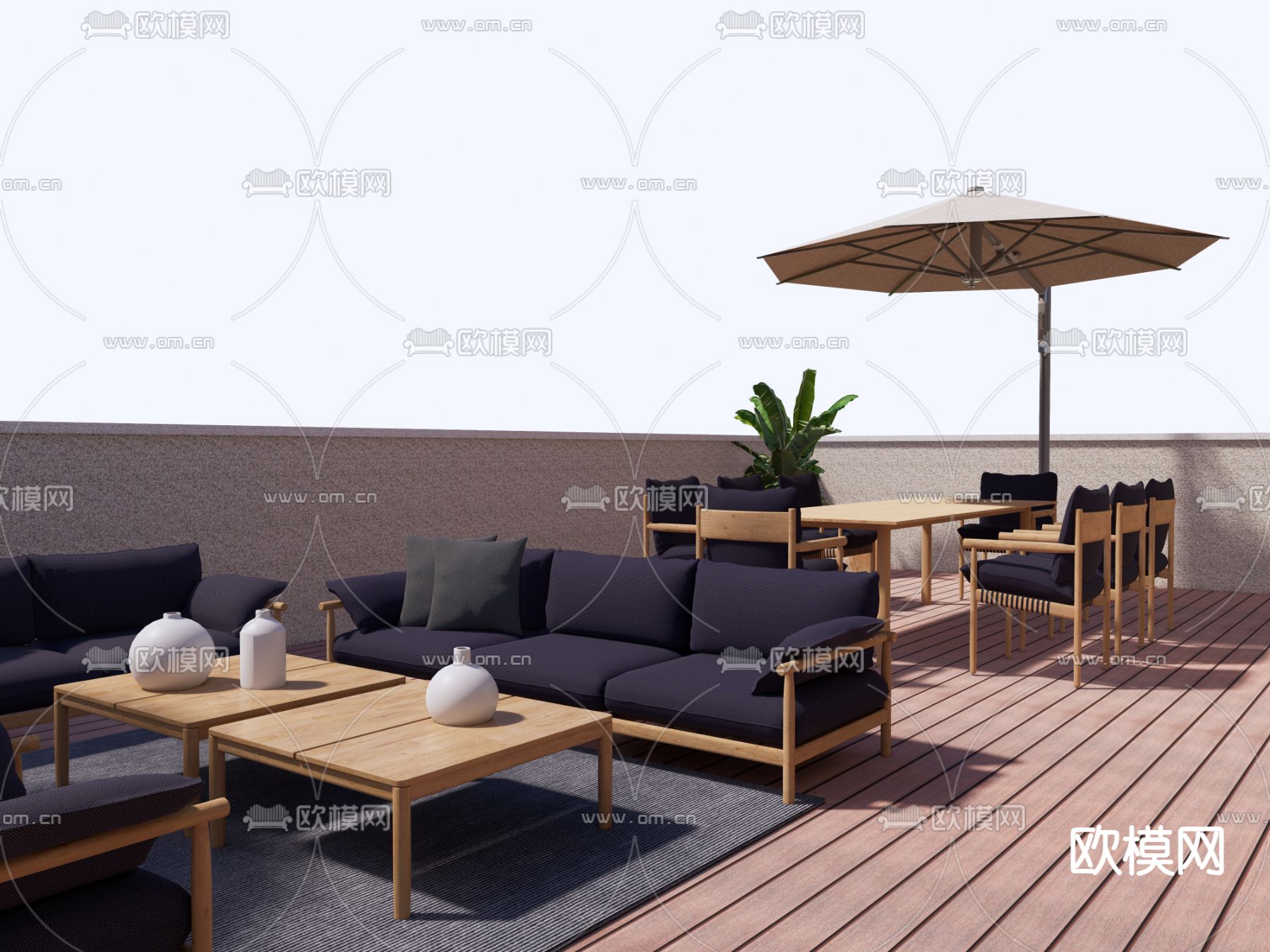 dedon 户外沙发 组合沙发3d模型下载