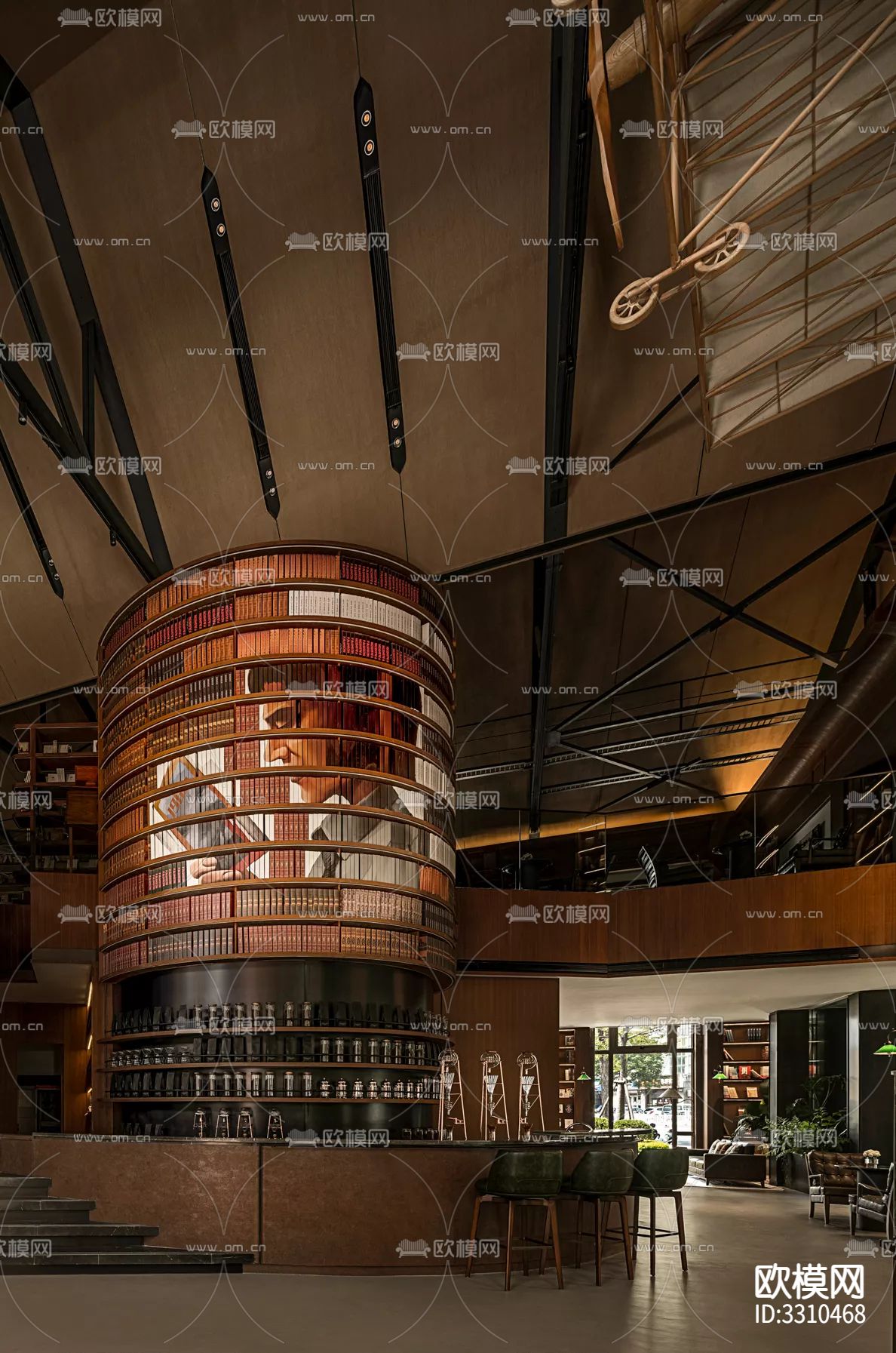 现代图书馆效果图下载（渲染图6）