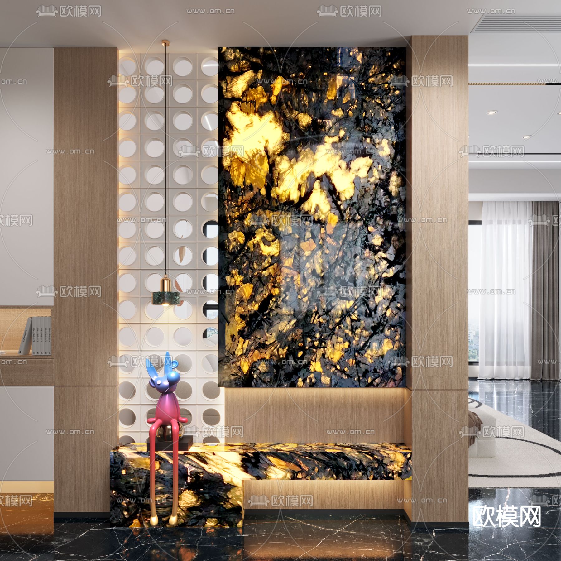 玄关隔断 玄关入户3d模型下载