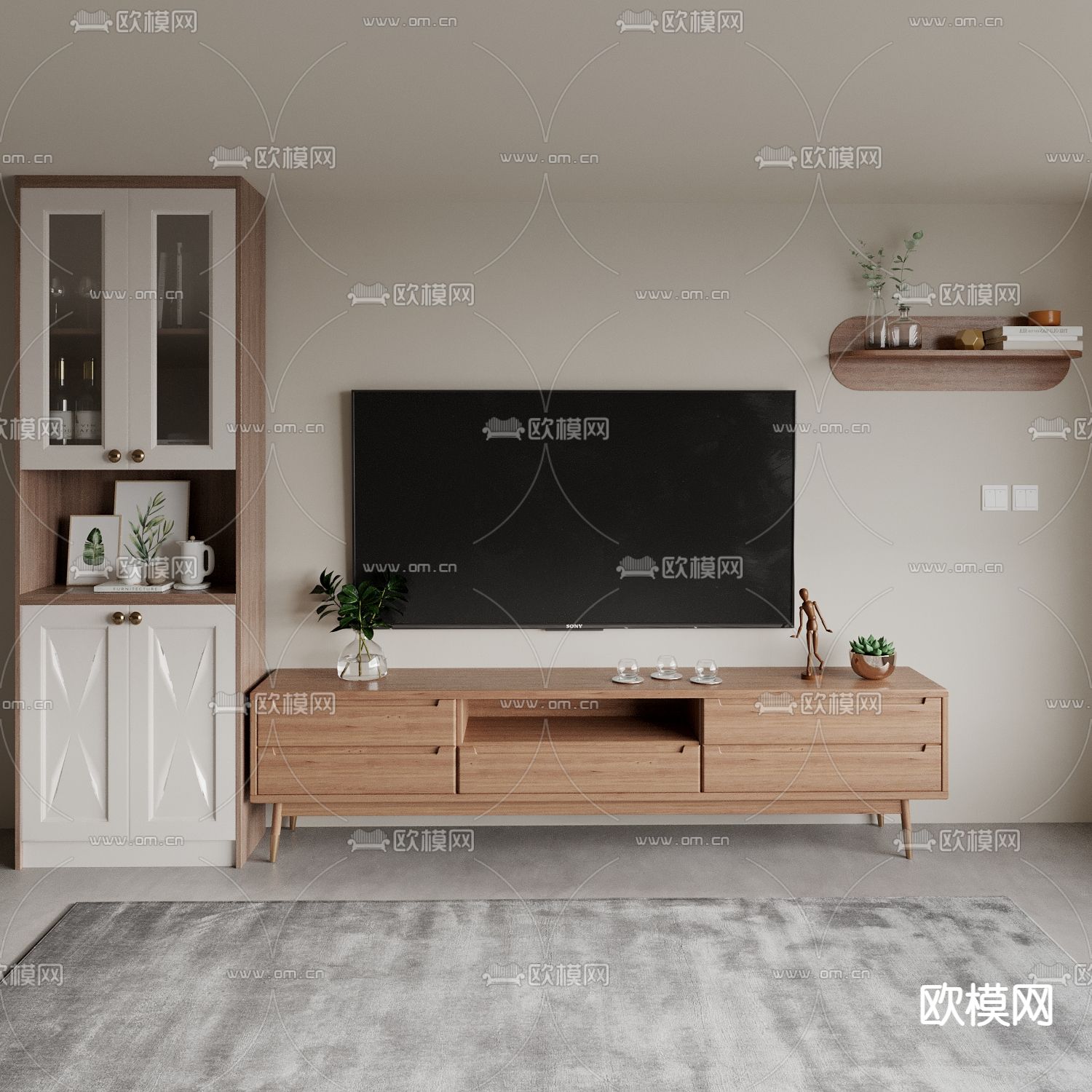 现代柜子 电视柜3d模型下载