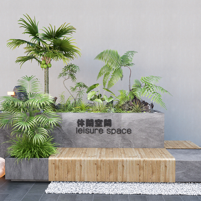  花池座椅 户外椅su模型 