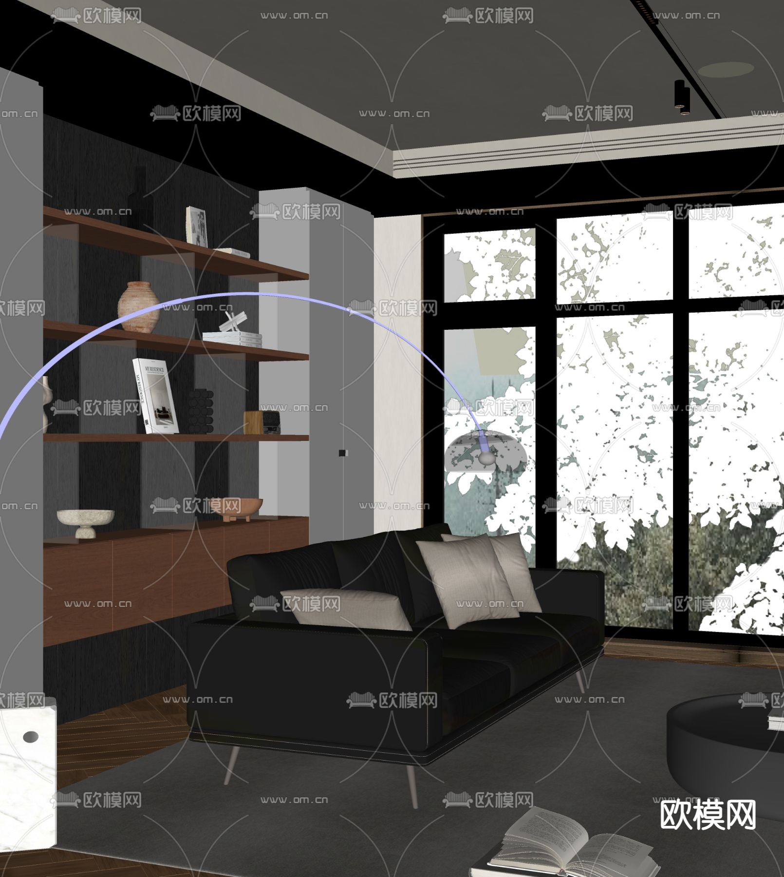 意式多人沙发su模型下载（渲染图1）