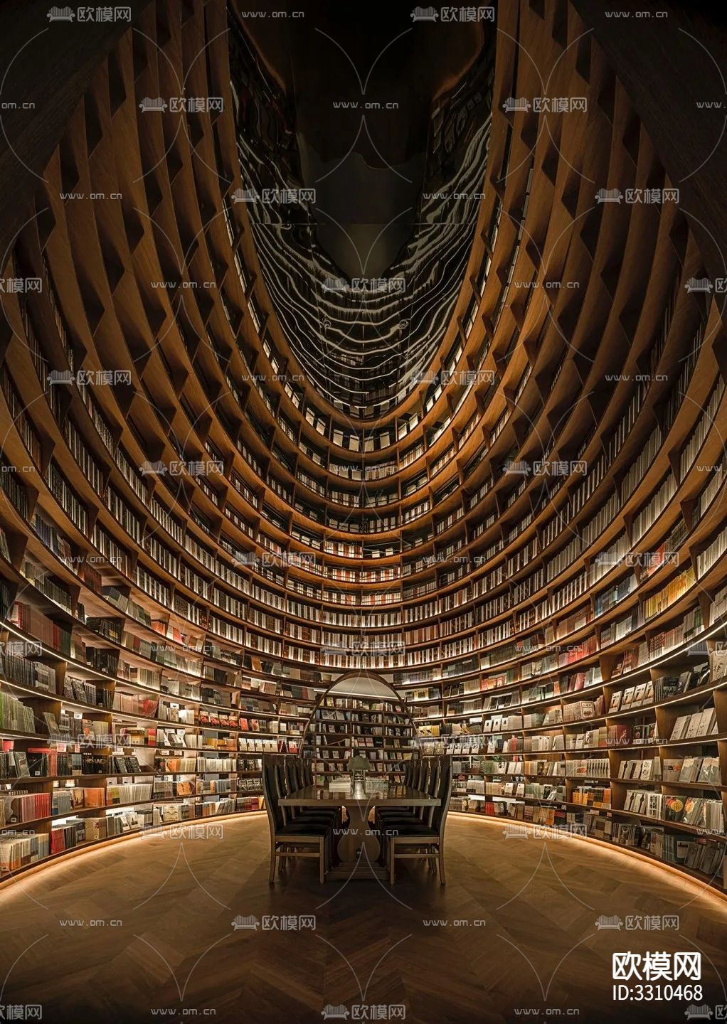 现代图书馆效果图下载（渲染图1）
