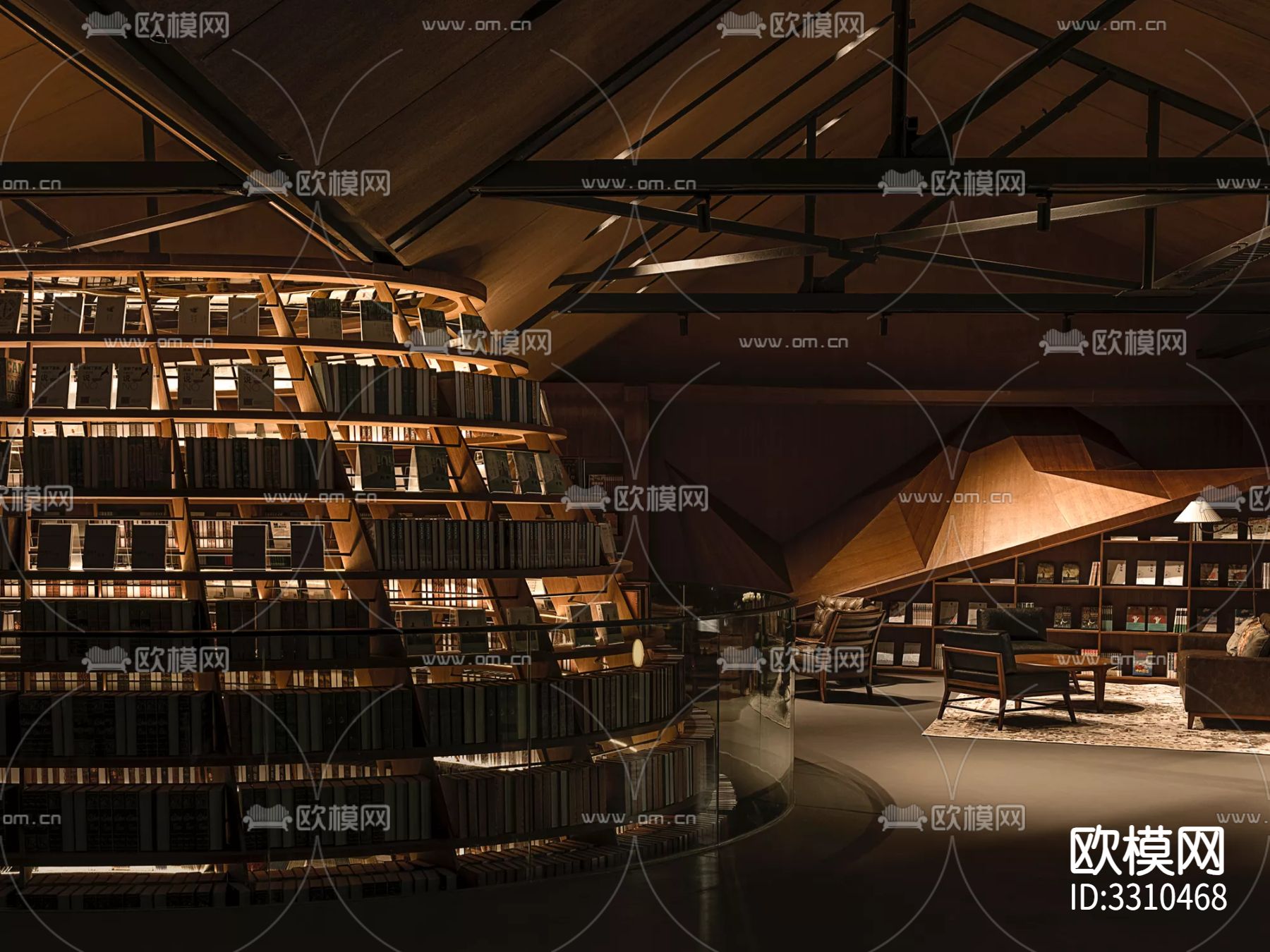 现代图书馆效果图下载（渲染图15）