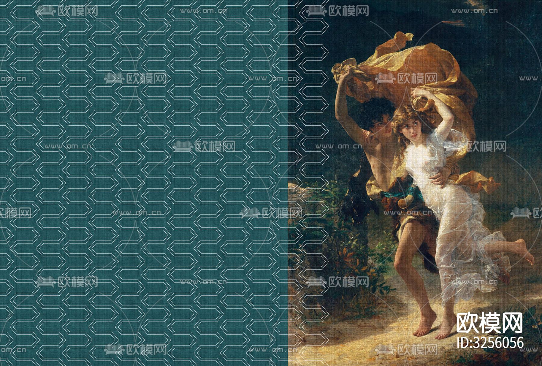 几何人物拼接壁纸贴图下载