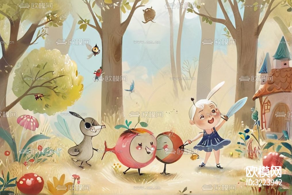 儿童房壁纸贴图下载