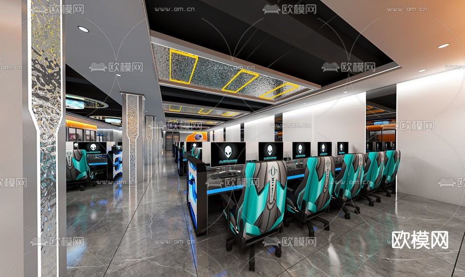 现代网吧 网咖3d模型下载(渲染图4)