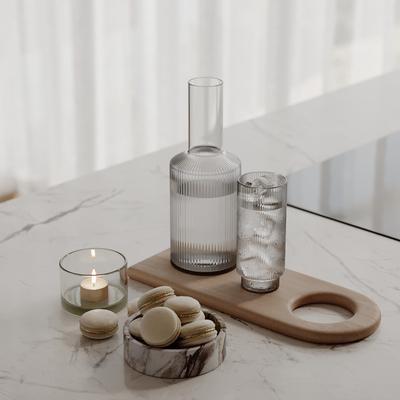  杯子 蜡烛 甜点 砧板su模型 