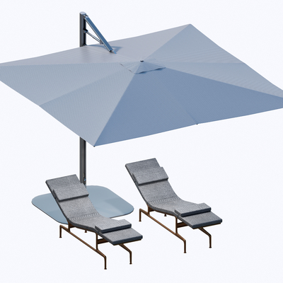  泳池椅 躺椅 沙滩椅su模型 