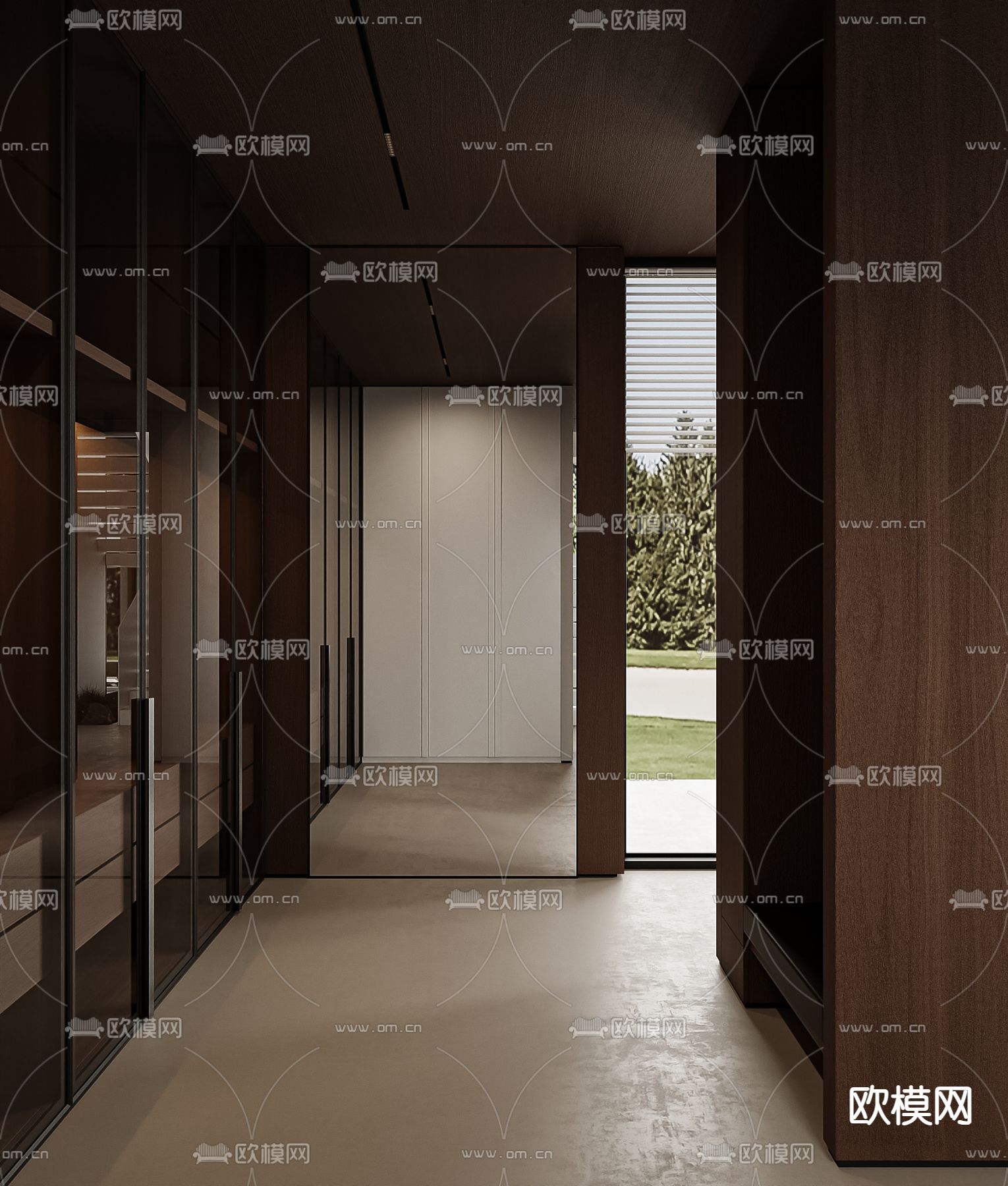 原木风别墅大堂 挑空客厅su模型下载（渲染图4）