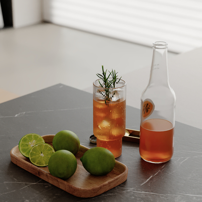  厨房用具 杯子 果盘 冰块su模型 