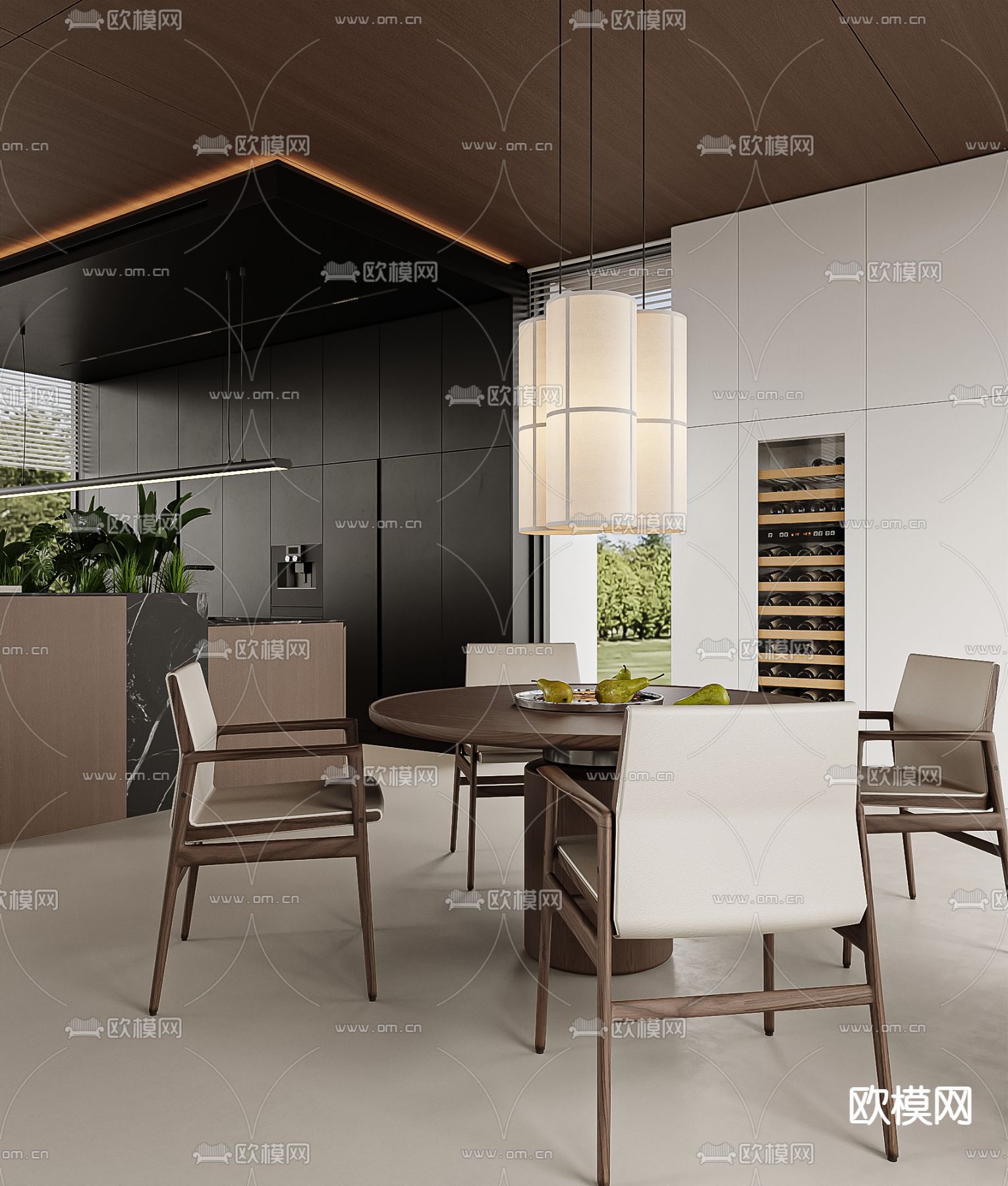 原木风别墅大堂 挑空客厅su模型下载（渲染图6）