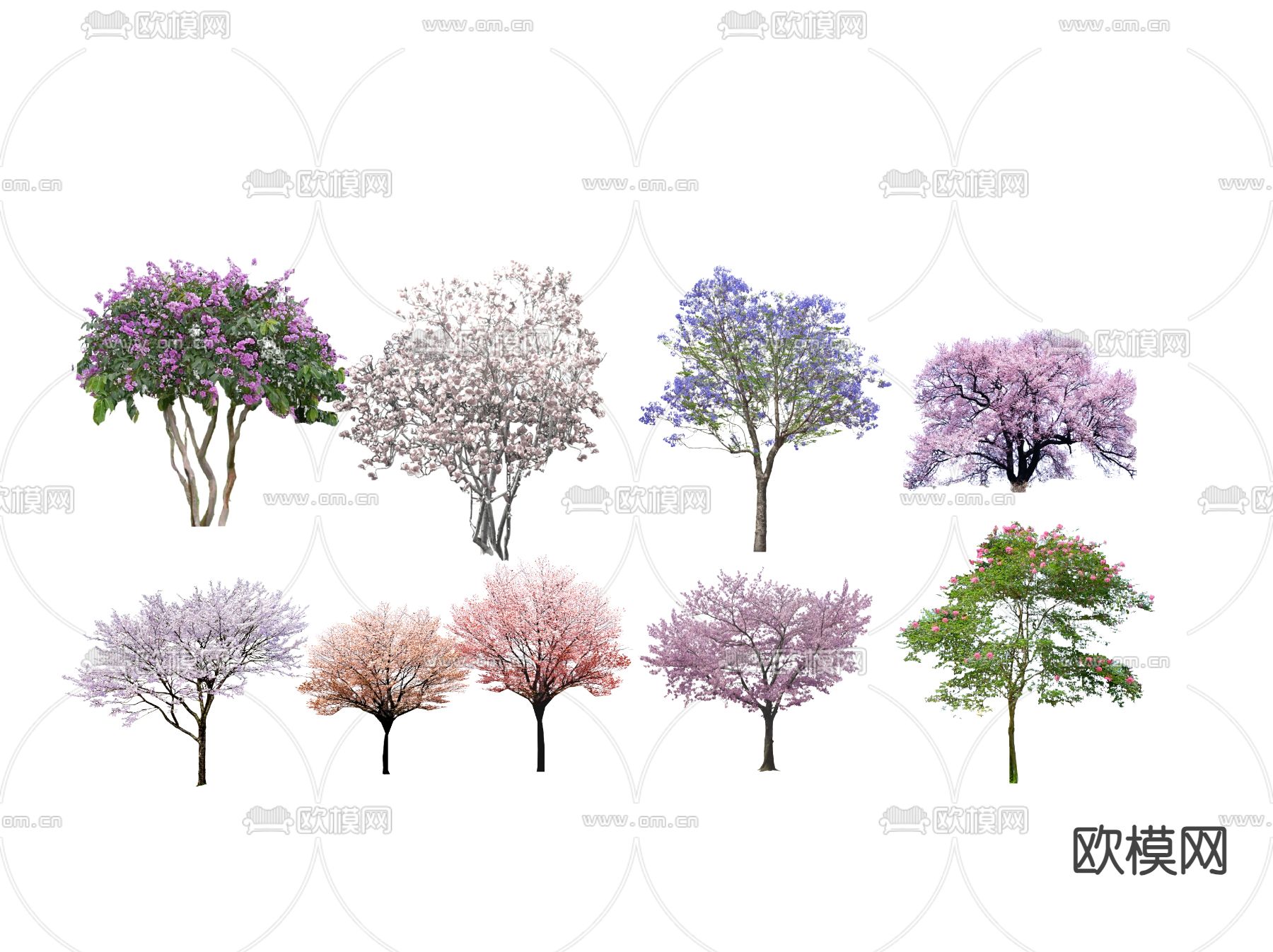 景观树 樱花树 樱花 桃花su模型下载（渲染图1）