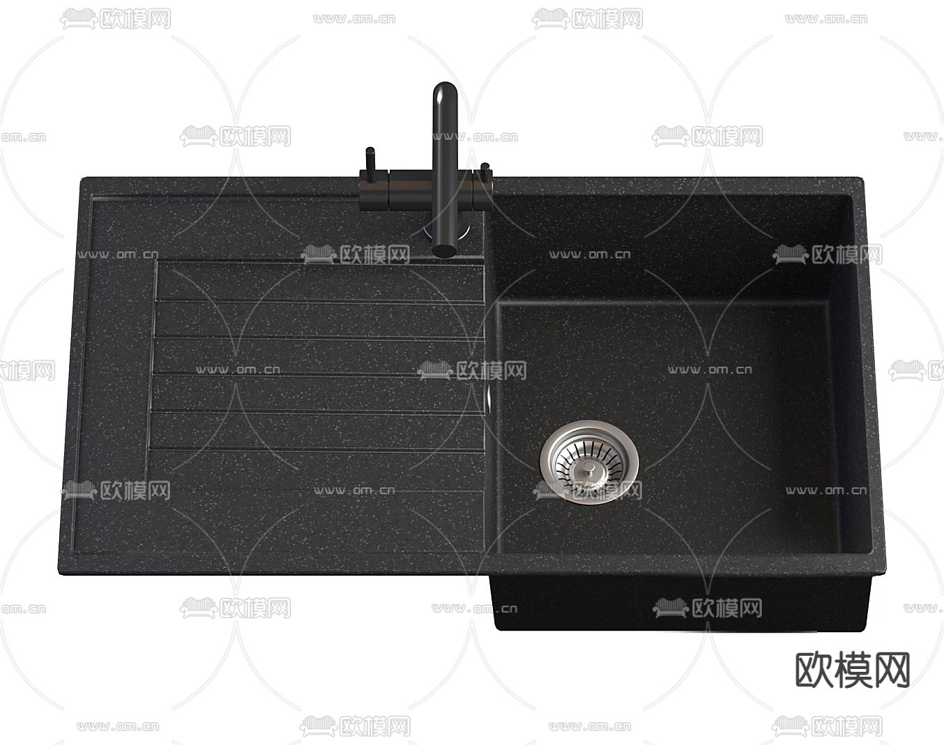 现代洗菜盆 水槽su模型下载（渲染图2）