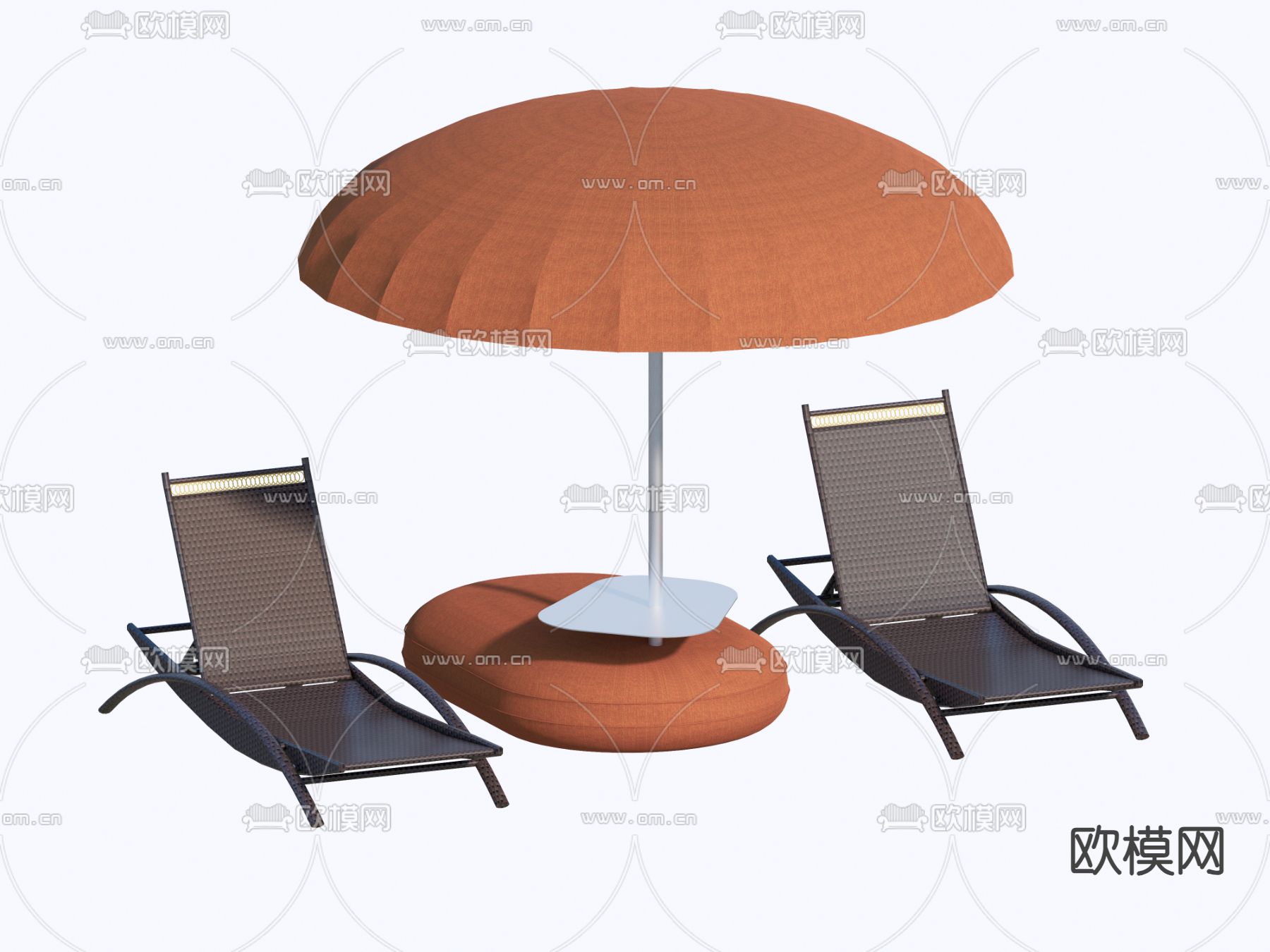 泳池椅 躺椅 沙滩椅su模型下载（渲染图2）