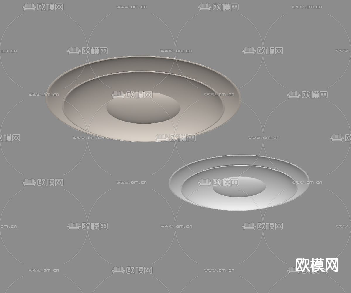 奶油风极简吸顶灯su模型下载（渲染图1）