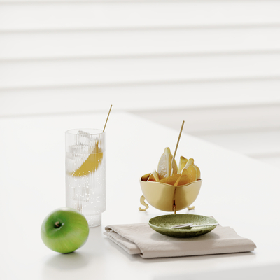  厨房用具 杯子 柠檬水 水果su模型 