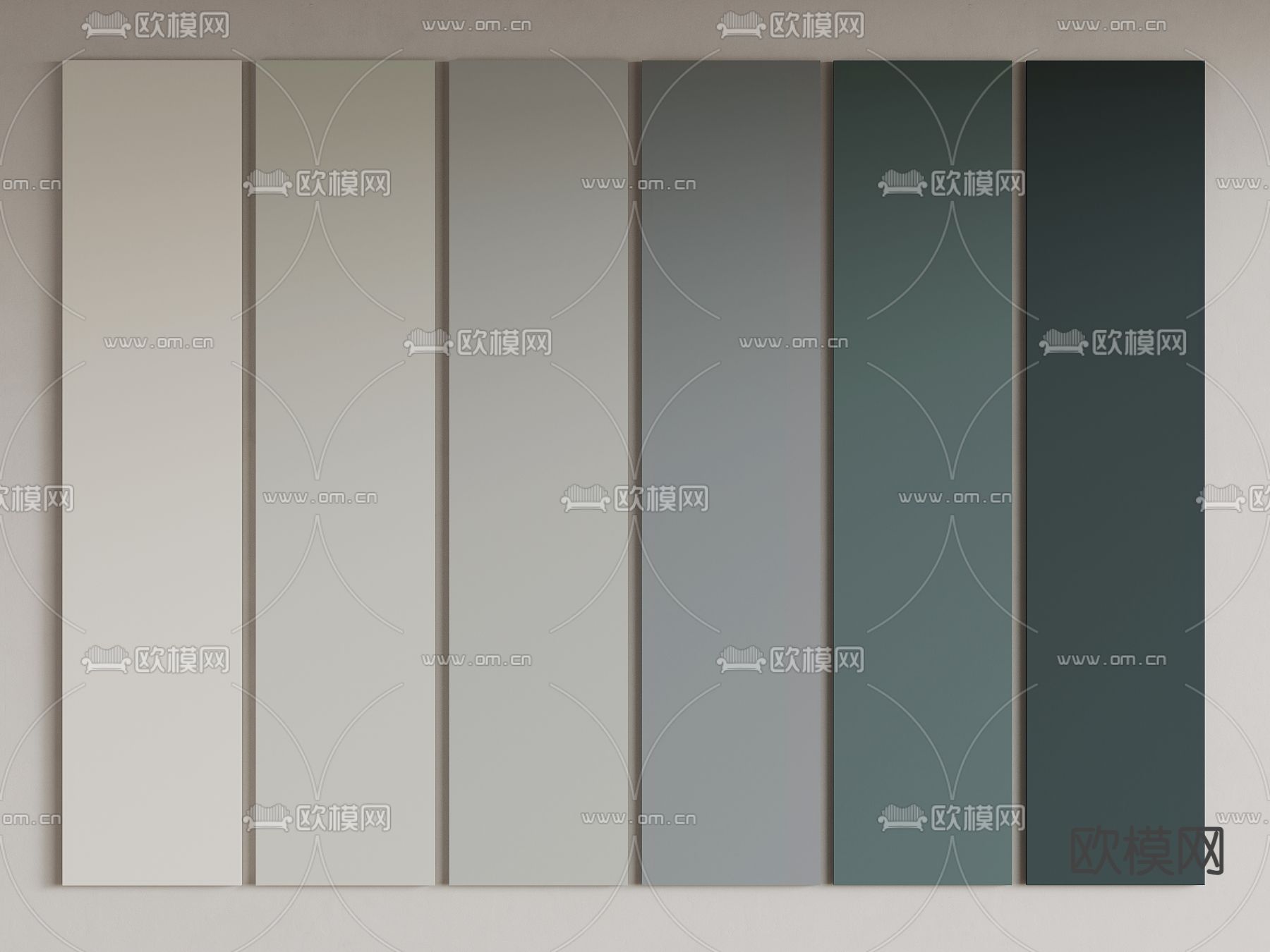 莫兰迪色系护墙板su模型下载（渲染图2）