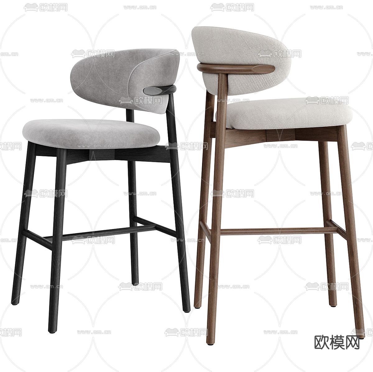 现代吧台椅 高脚凳su模型下载（渲染图3）
