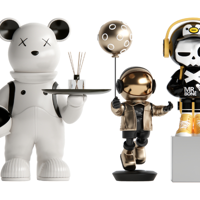  潮玩 雕塑摆件su模型 