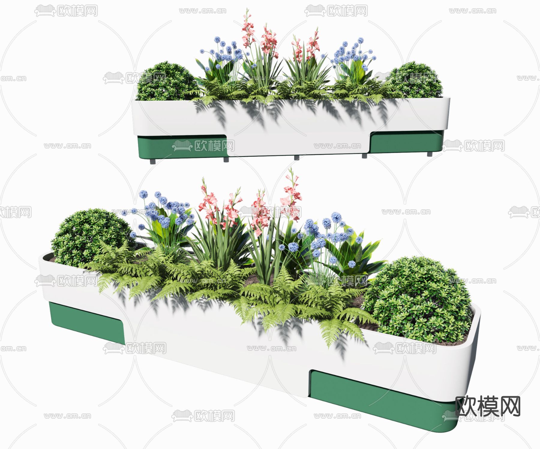 户外花箱 花坛3d模型下载
