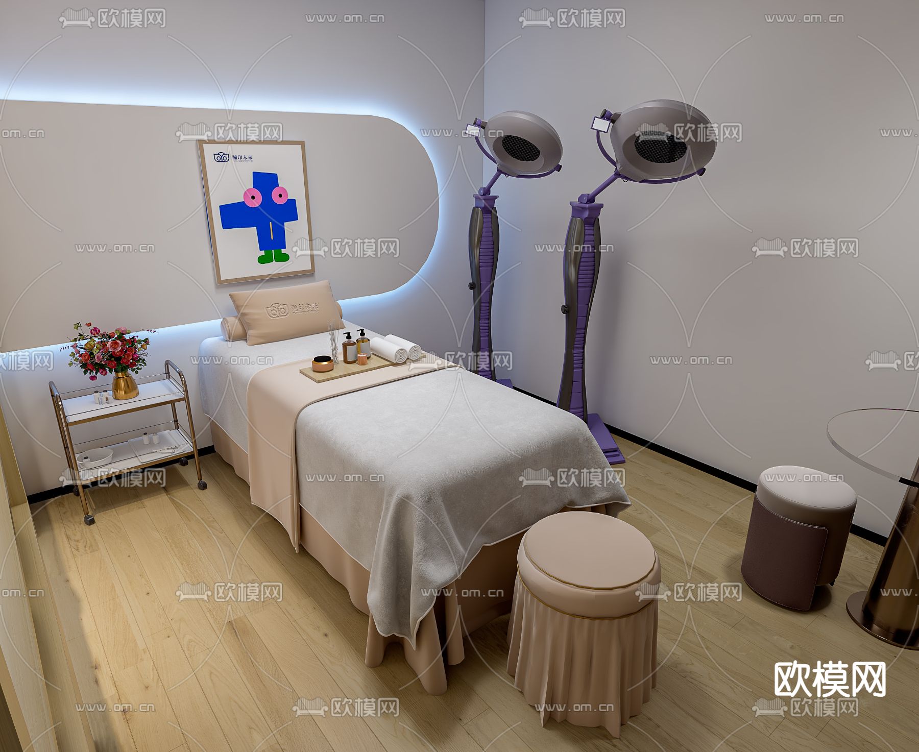 现代SPA护理室3d模型下载（渲染图3）
