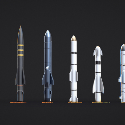 军事导弹 地对空导弹 火箭弹su模型 
