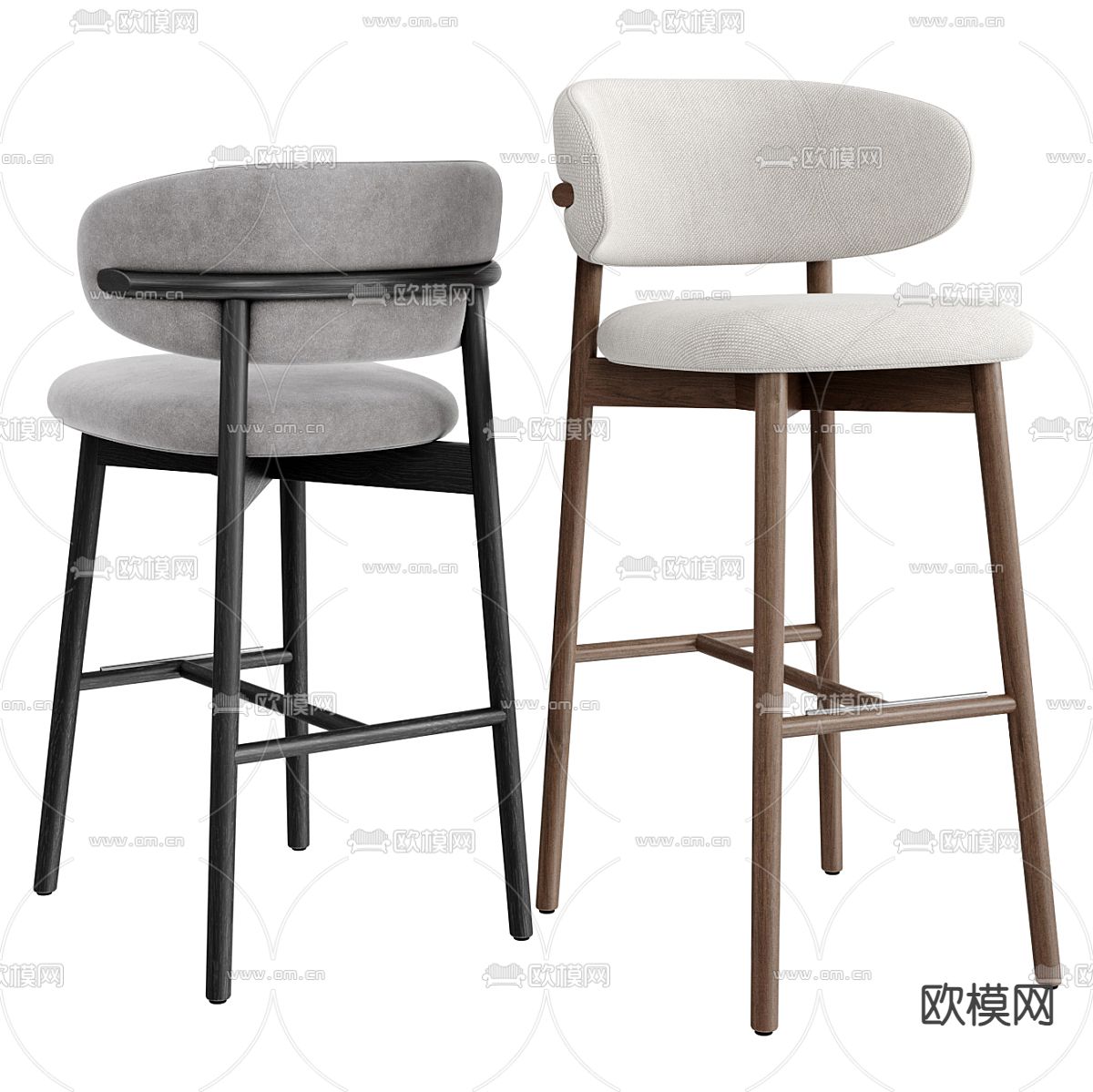 现代吧台椅 高脚凳su模型下载（渲染图4）