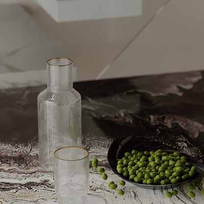  玻璃杯 杯子 果盘su模型 