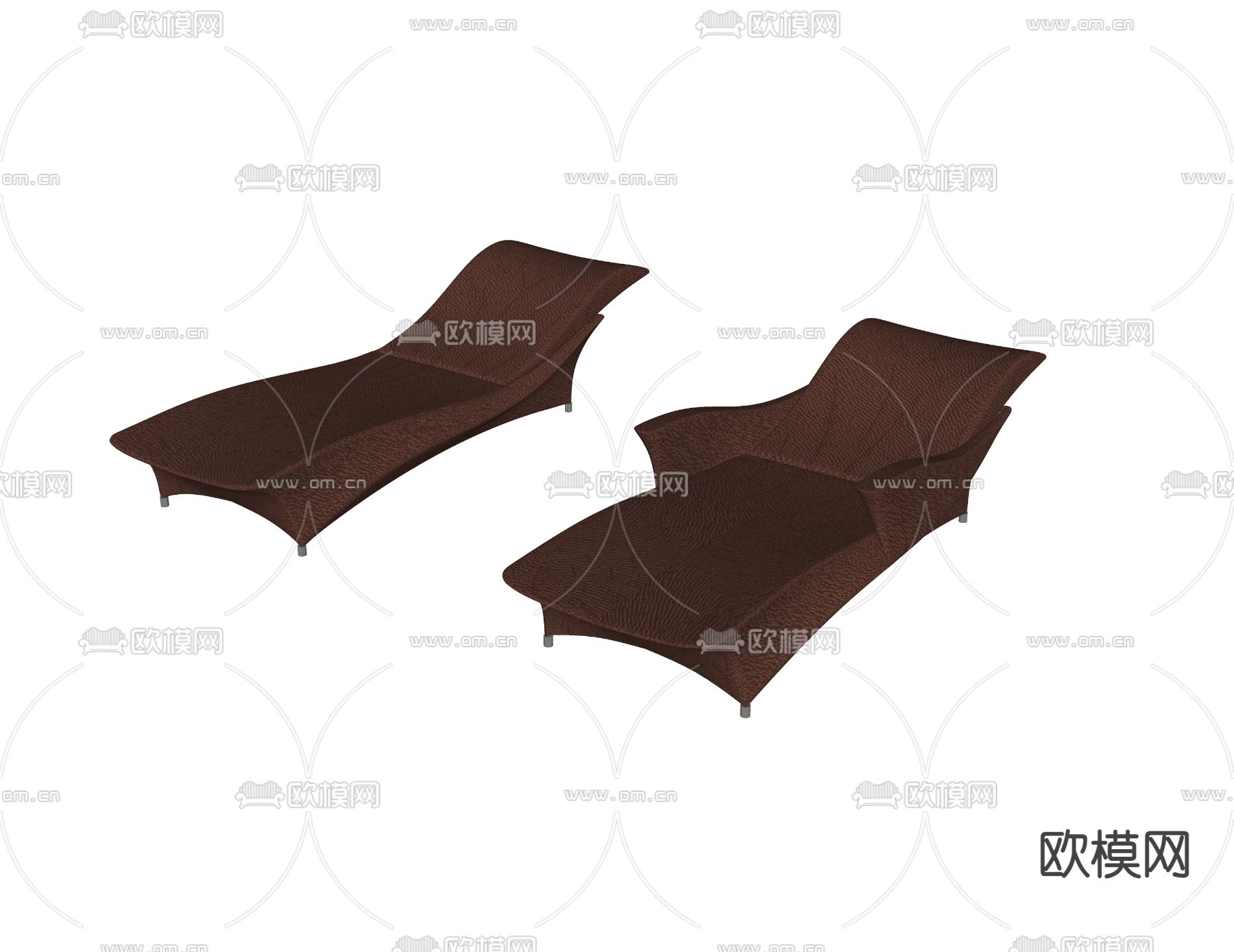 现代躺椅 泳池椅 沙滩椅su模型下载（渲染图1）