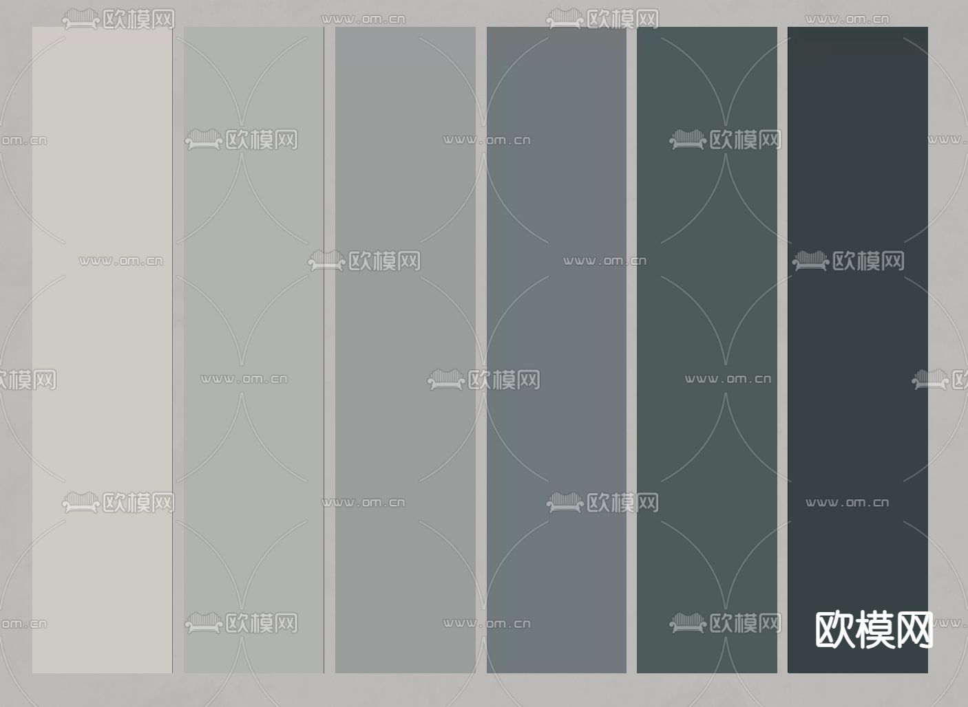 莫兰迪色系护墙板su模型下载（渲染图1）