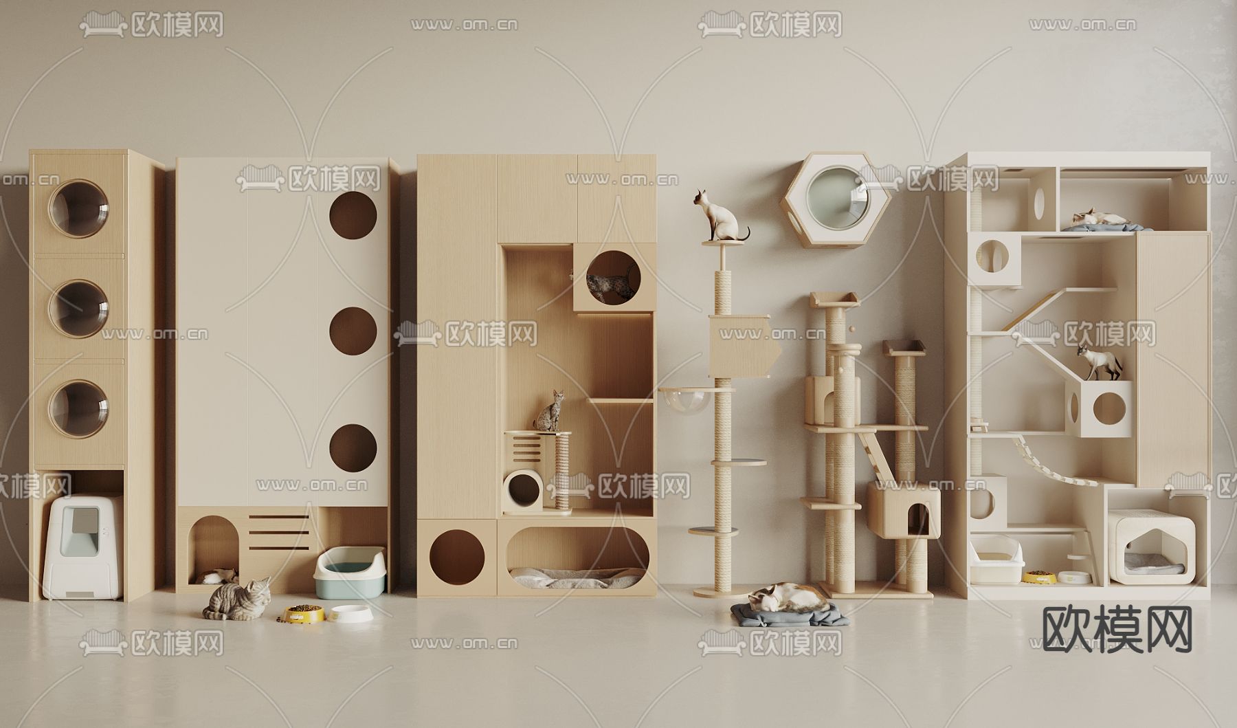 猫爬架 宠物柜3d模型下载