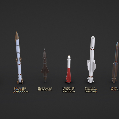  军事导弹 地对空导弹 火箭弹su模型 