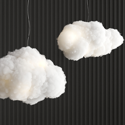  云朵吊灯 棉花吊灯su模型 